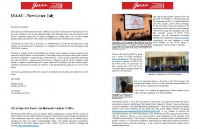 ISAAC - Newsletter July